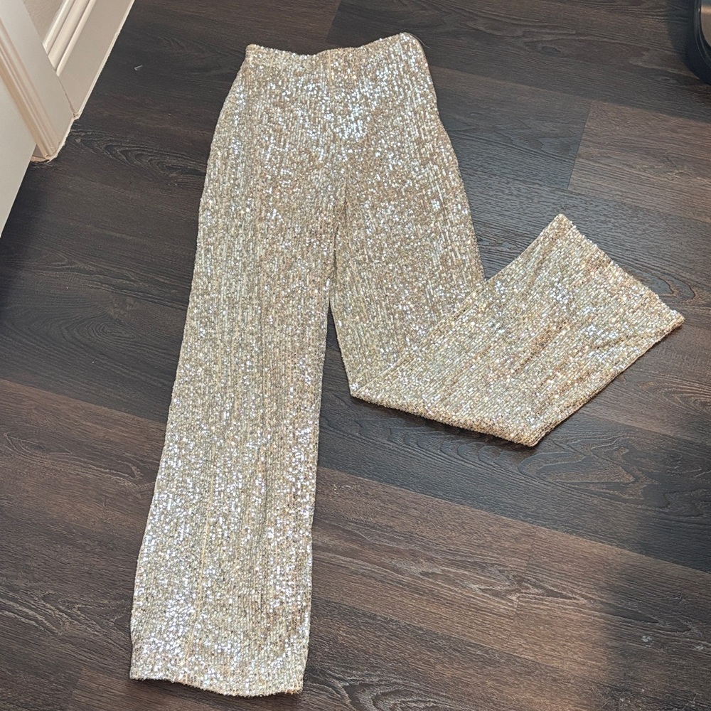 Sequin Women's Pants - Silver